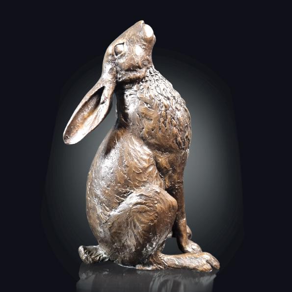 Large Hare Moon Gazing by Michael Simpson - Bronze Sculpture - 1160