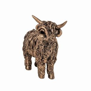Highland Cow Mooing - small - Bronze Sculpture - Veronica Ballan VB097