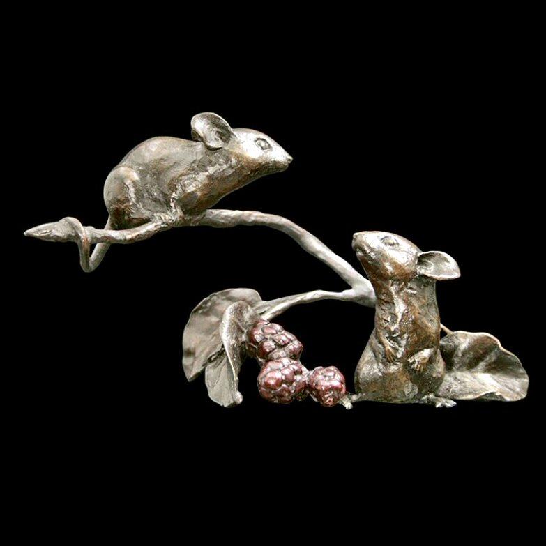 Mice with Berries (952) in bronze by Michael Simpson