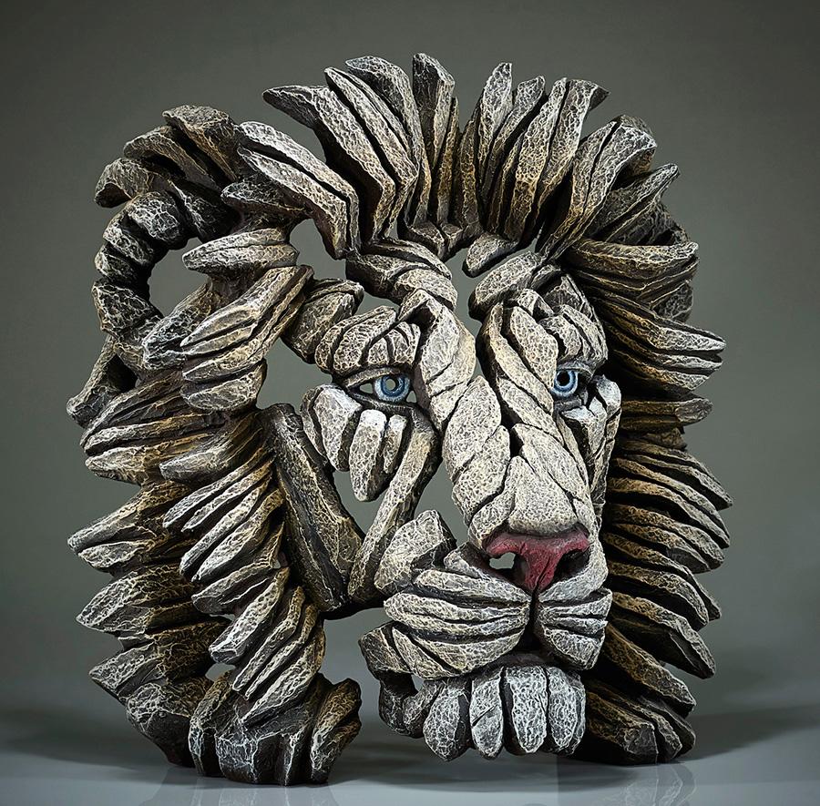 Lion Bust - White - EDGE Sculpture EDB09W