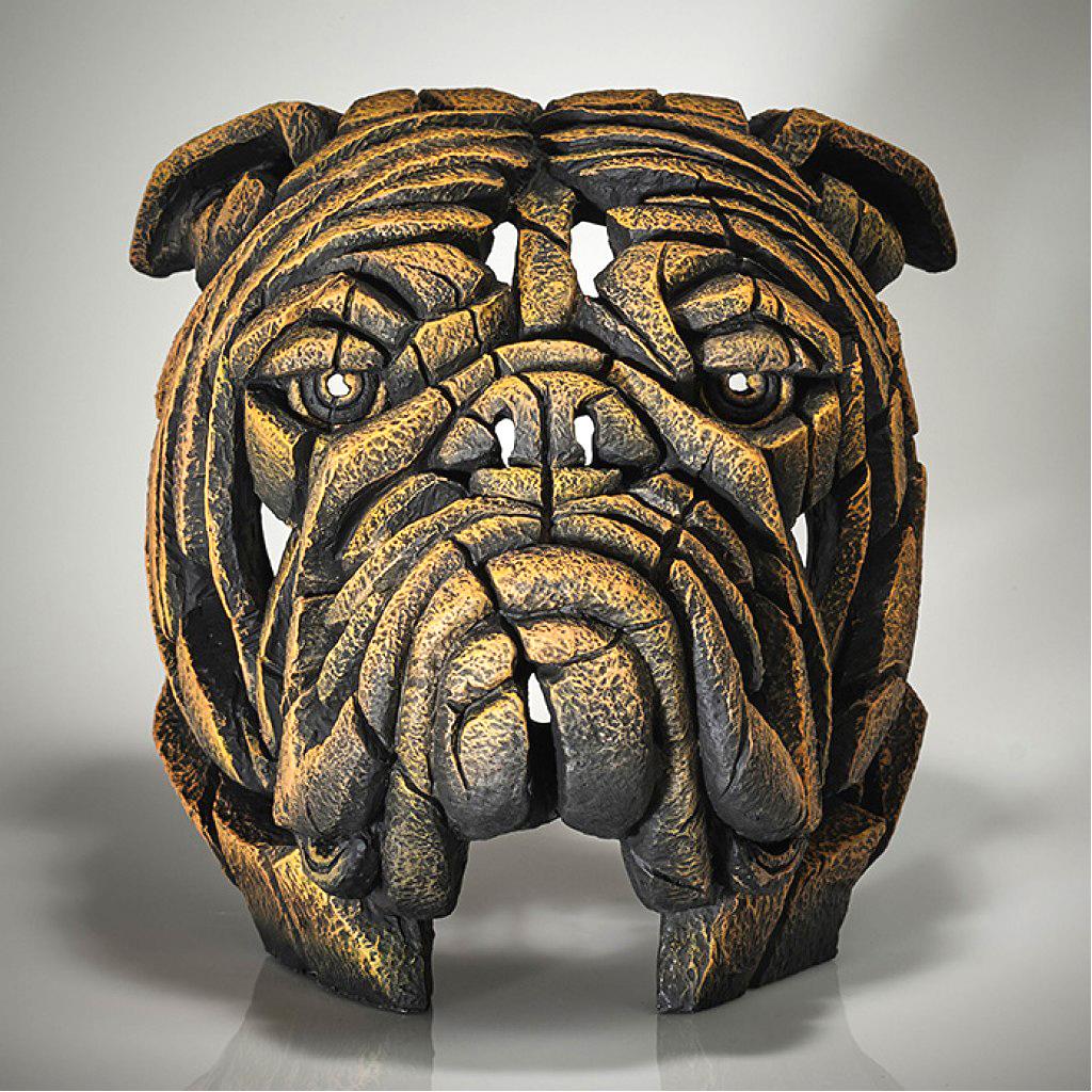 Bulldog Bust - English Mustard - EDGE Sculpture EDB13M