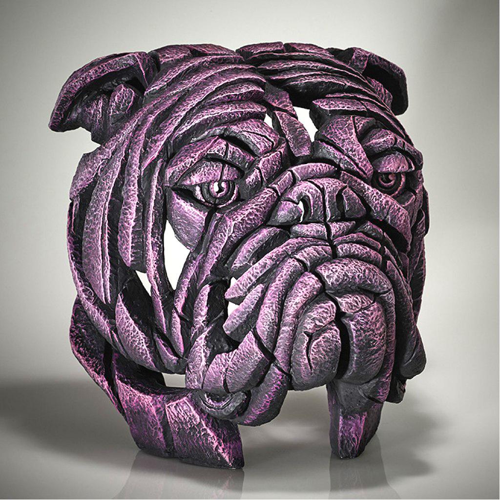 Bulldog Bust - Pink Gin - EDGE Sculpture EDB13PK