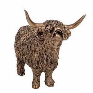Highland Cow Mooing - large - Bronze Sculpture - Veronica Ballan VB096