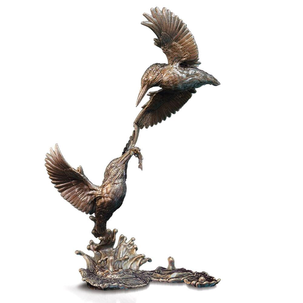 Kingfisher Pair - Miniature Bronze Sculpture - Butler & Peach 2098
