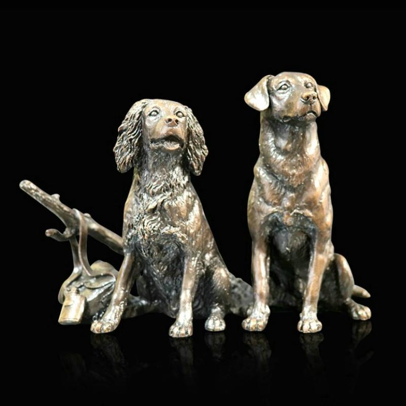 Waiting for the Guns - Bronze Gun Dog Sculpture - Keith Sherwin - 1072