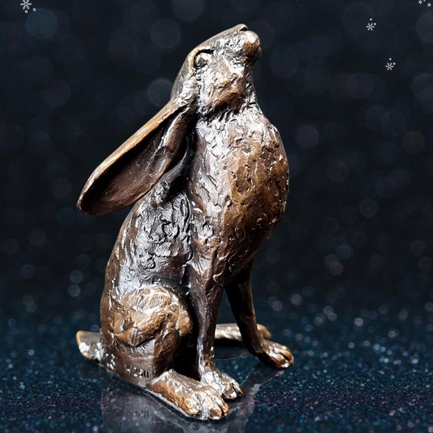 Hare Moon Gazing - Bronze Sculpture - Michael Simpson - Small 1159