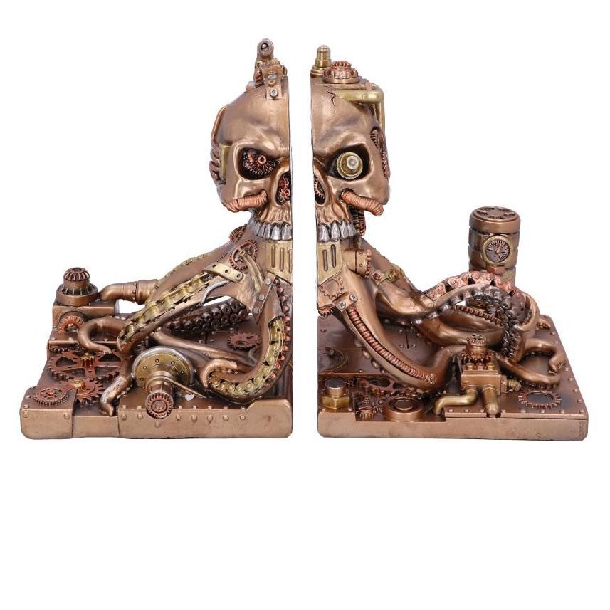 Octonium Bookends - Steampunk Sculpture - Nemesis Now D5495T1