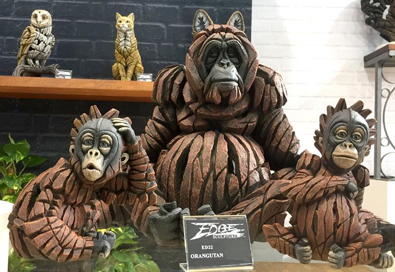 Orangutan Family Group EDGE Sculpture