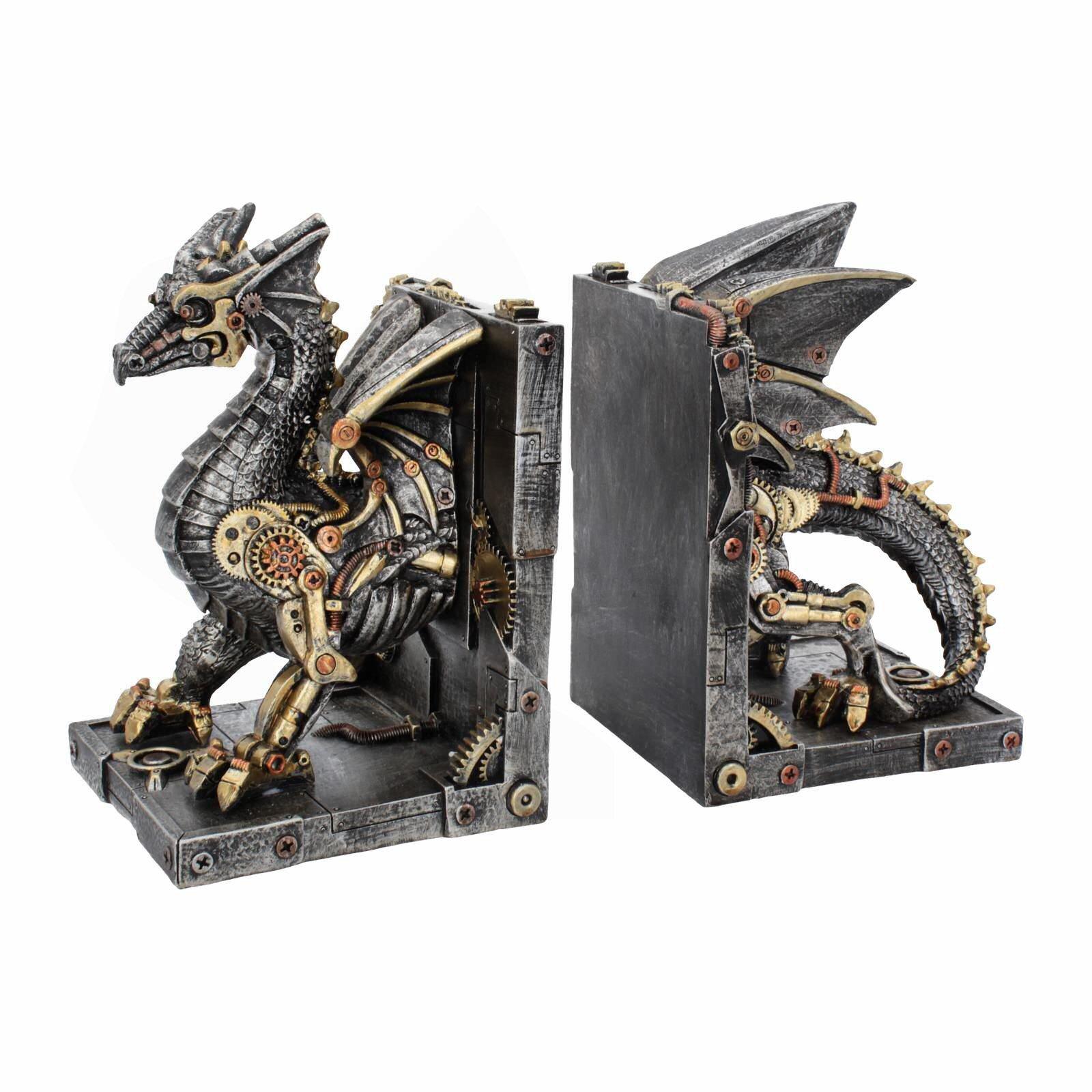 Dracus Machina Bookends - Steampunk Dragon - Nemesis Now U4189M8