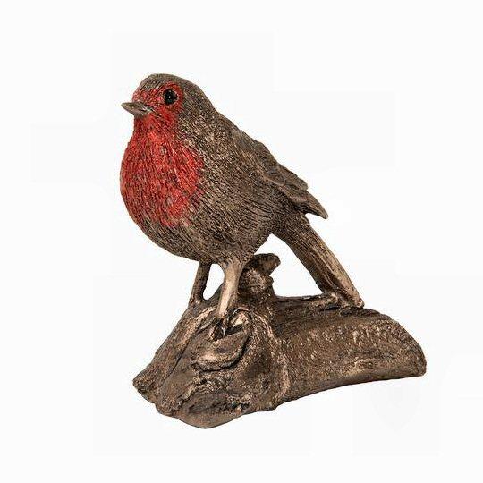 Robin Red Breast - Bronze Bird Sculpture - Thomas Meadows TM067