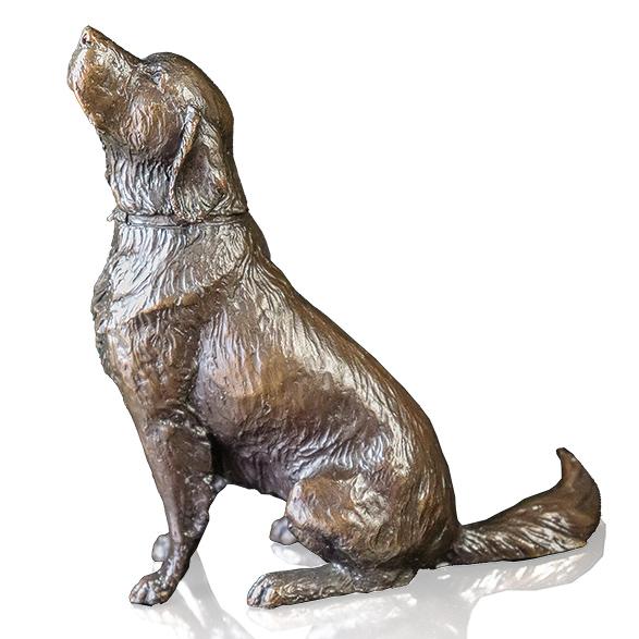 Retriever Sitting by Michael Simpson - Bronze Dog Sculpture - 1131