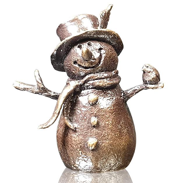 Snowman - Miniature Bronze Christmas Sculpture - Butler & Peach 2090