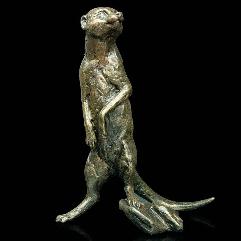 Meerkat Standing (377) in bronze by Michael Simpson