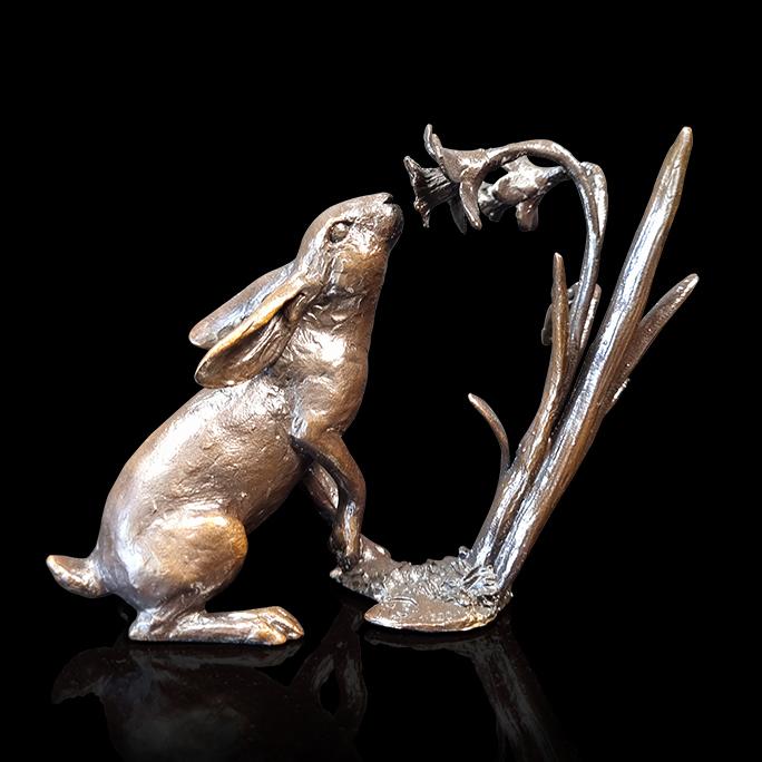 Hare with Daffodils by Michael Simpson - Bronze Sculpture - 1126