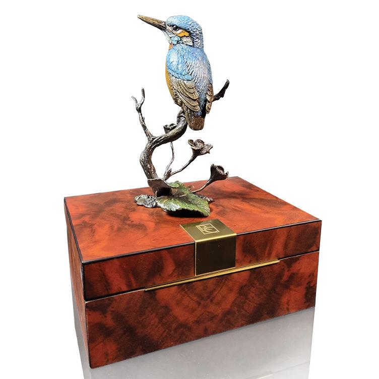 Kingfisher with Presentation Box - Bronze Sculpture Keith Sherwin 1162
