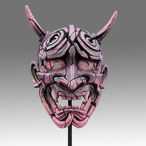 Japanese Hannya Mask - Old Pink - UNIQUE ONE OFF EDGE Sculpture