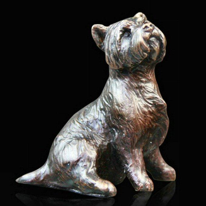 Westie Sitting (804) in bronze by Michael Simpson