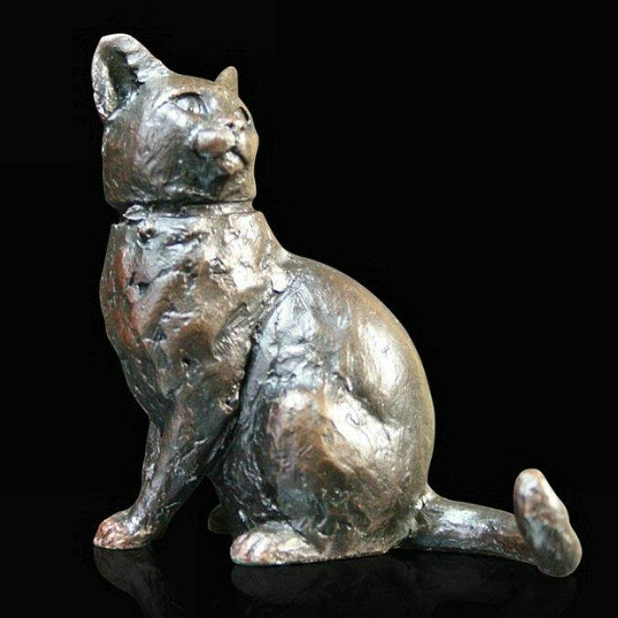 Stretching Cat Animal Statue Small Bronze Ornament Bronze 