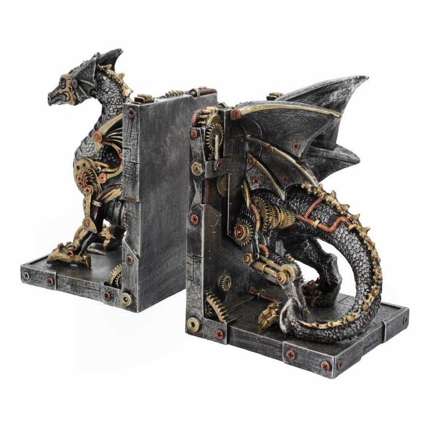 Dracus Machina Bookends - Steampunk Dragon - Nemesis Now U4189M8