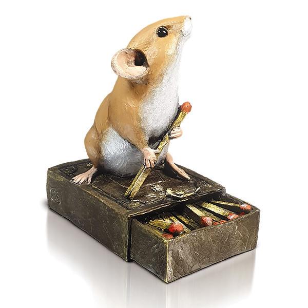 Mouse on Matchbox by Michael Simpson - Bronze Sculpture - 258BR