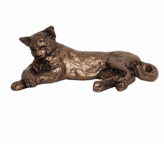 Sooty - Cat Lying - MINIMA Bronze Sculpture - Thomas Meadows TMM015