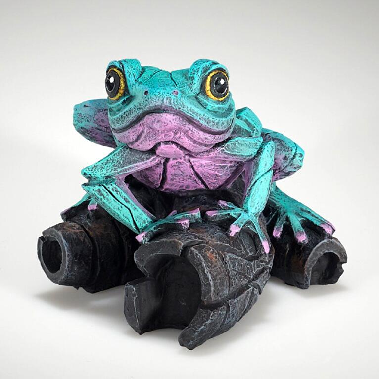 African Tree Frog - Aqua Pink - EDGE Sculpture ED43AP - Matt Buckley