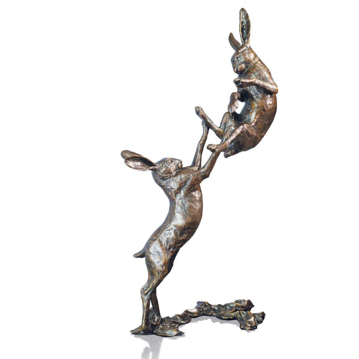 Hares Boxing by Michael Simpson - Bronze Sculpture - medium 1223