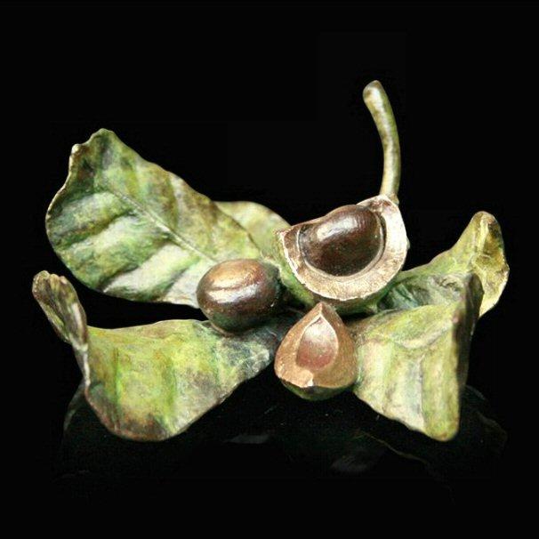 Conker Scene (711) in bronze by Michael Simpson