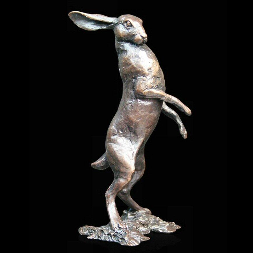 Small Hare Standing (833) in bronze by Michael Simpson