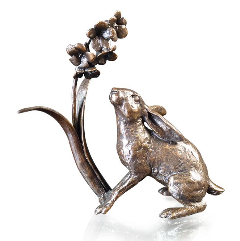 Hare with Bluebells by Michael Simpson - Bronze Sculpture - 1227