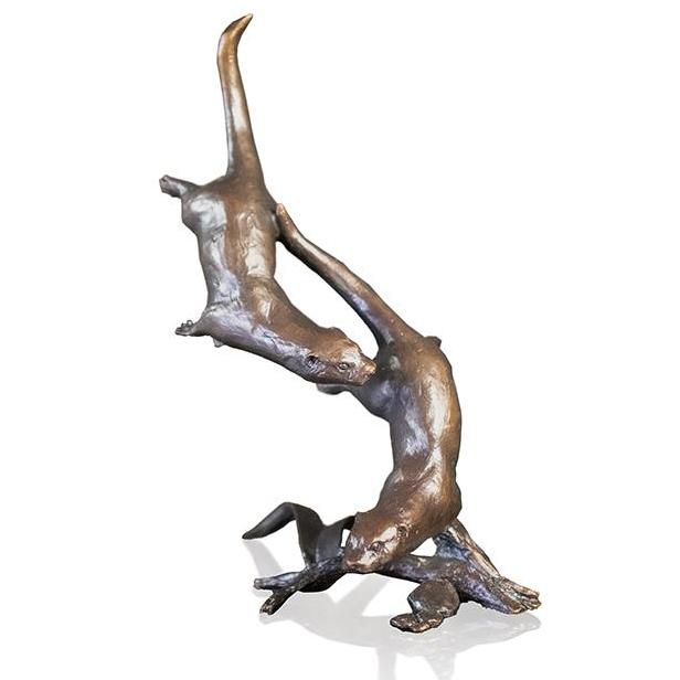 Otters Swimming by Michael Simpson - Bronze Sculpture - 1053