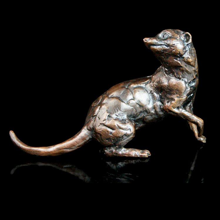 Meerkat Crouching - Bronze Sculpture - Michael Simpson - 241