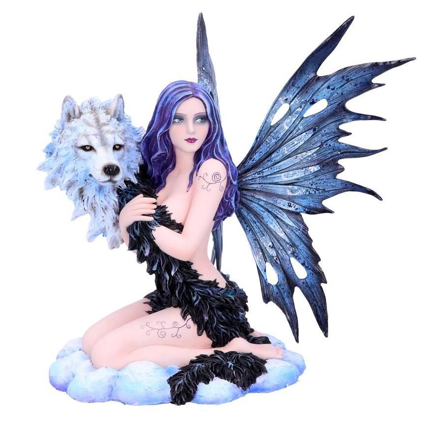 Spirit Wolf - Fantasy Winter Fairy Figurine - Nemesis Now D4834P9