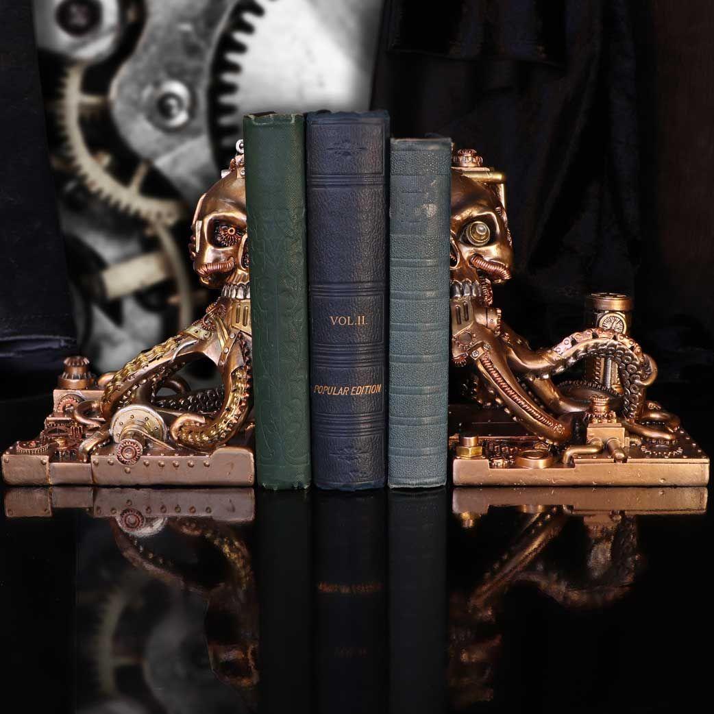 Octonium Bookends - Steampunk Sculpture - Nemesis Now D5495T1