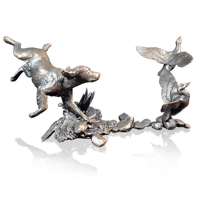 Cocker Spaniel with Mallards - Michael Simpson - Bronze Sculpture 1194