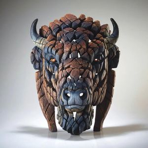 North American Bison Bust - Spirit Buffalo in brown - EDGE Sculpture EDB33B by Matt Buckley