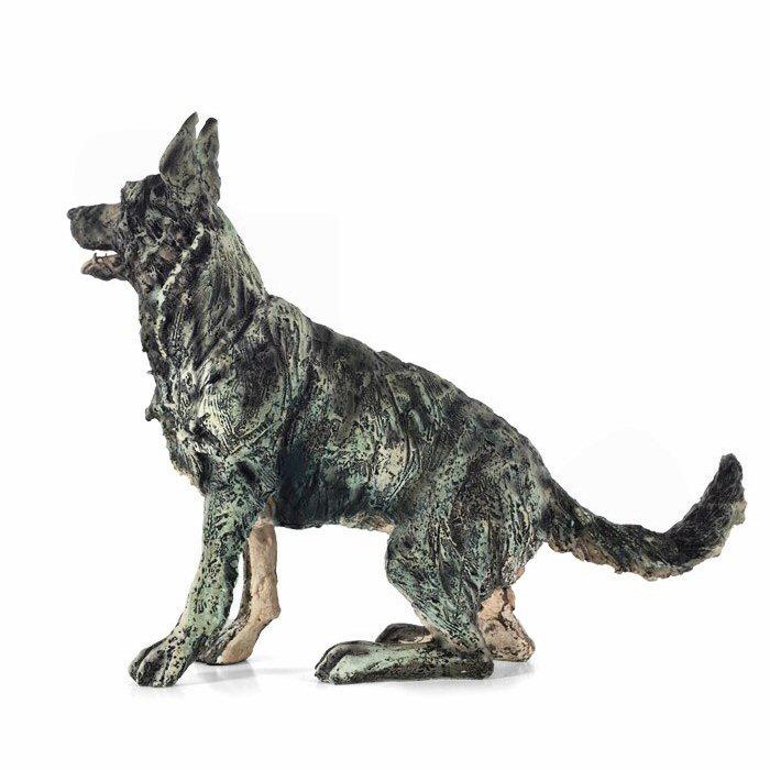 Raring to Go - Dog Sculpture by April Shepherd - DeMontfort SSHP013