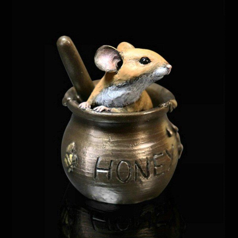 Mouse in Honey Pot - Bronze Sculpture - Michael Simpson - 242BR