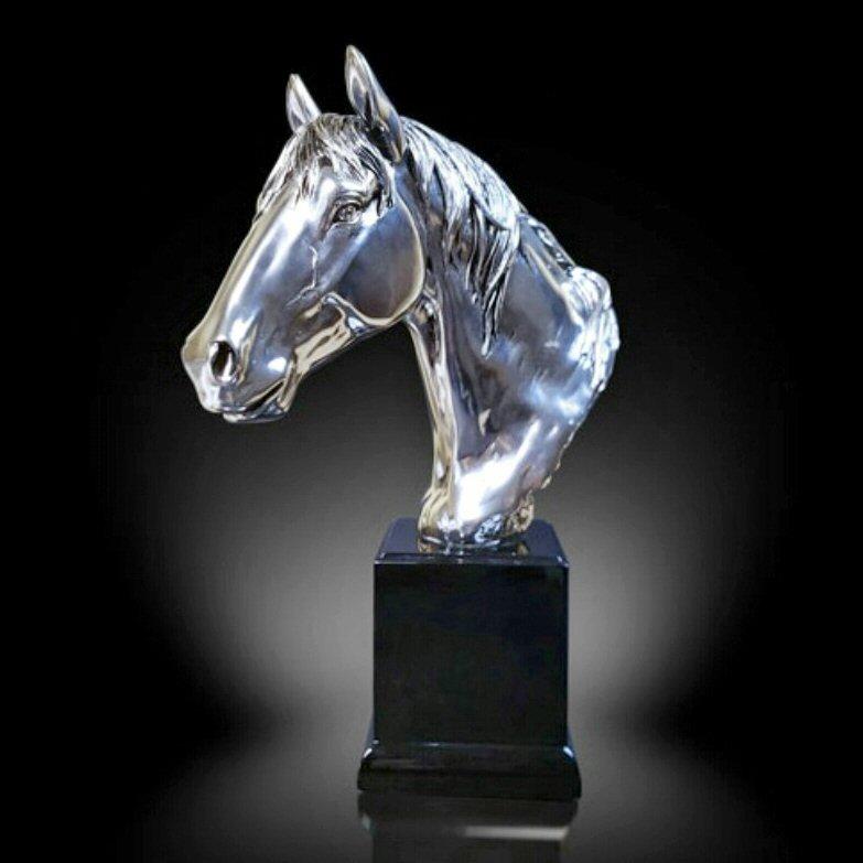 Large Horse - Nickel Plated Sculpture - Justin Zhu 310NP