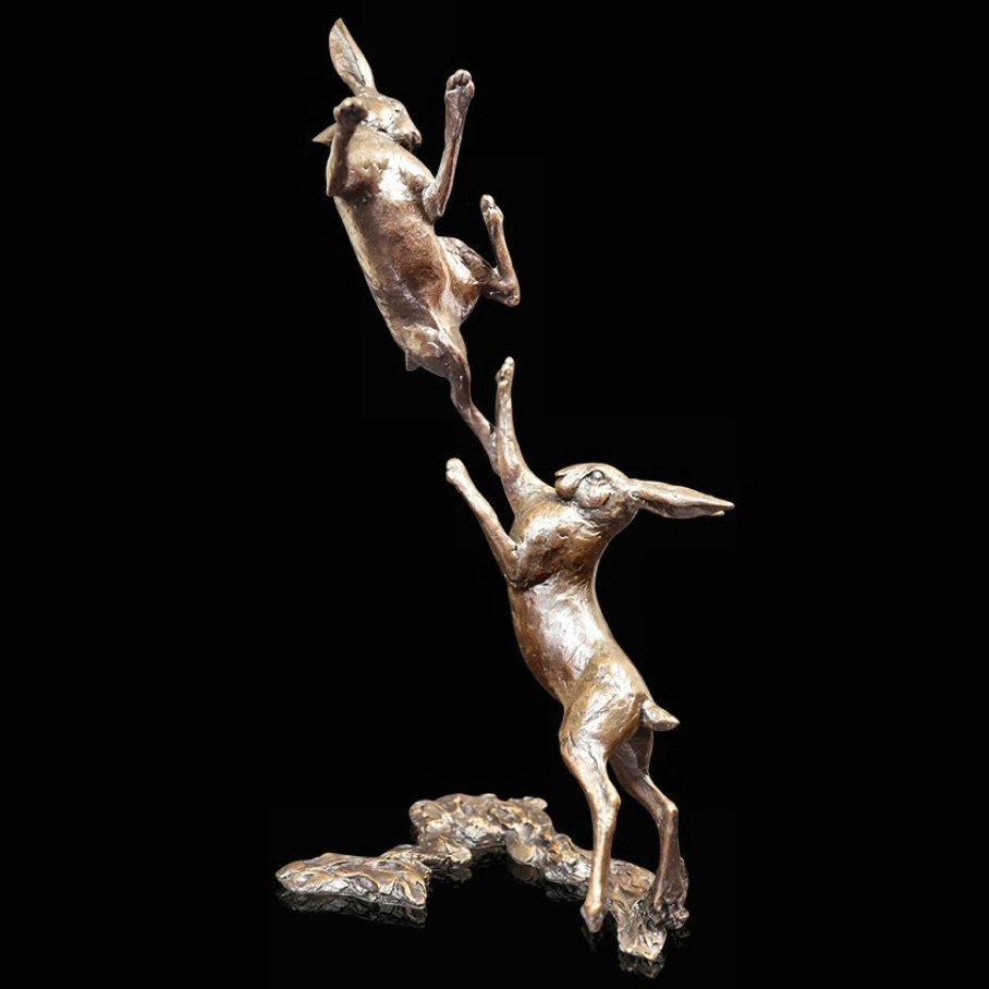 Hares Boxing - Bronze Sculpture - Michael Simpson - Medium 983