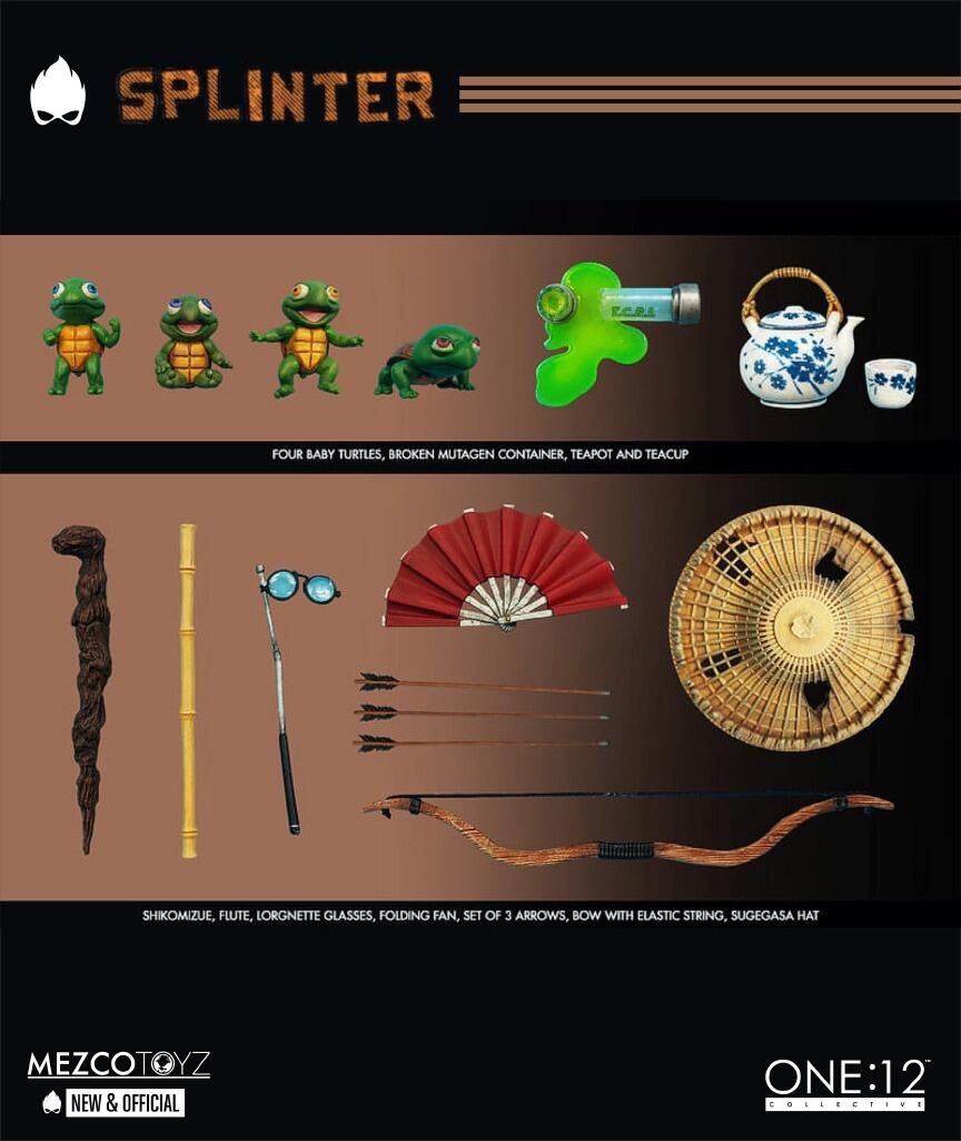 Splinter 12 MEZCO - One:12 Collective Teenage Mutant Ninja Turtles Action Figure 1/ ...
