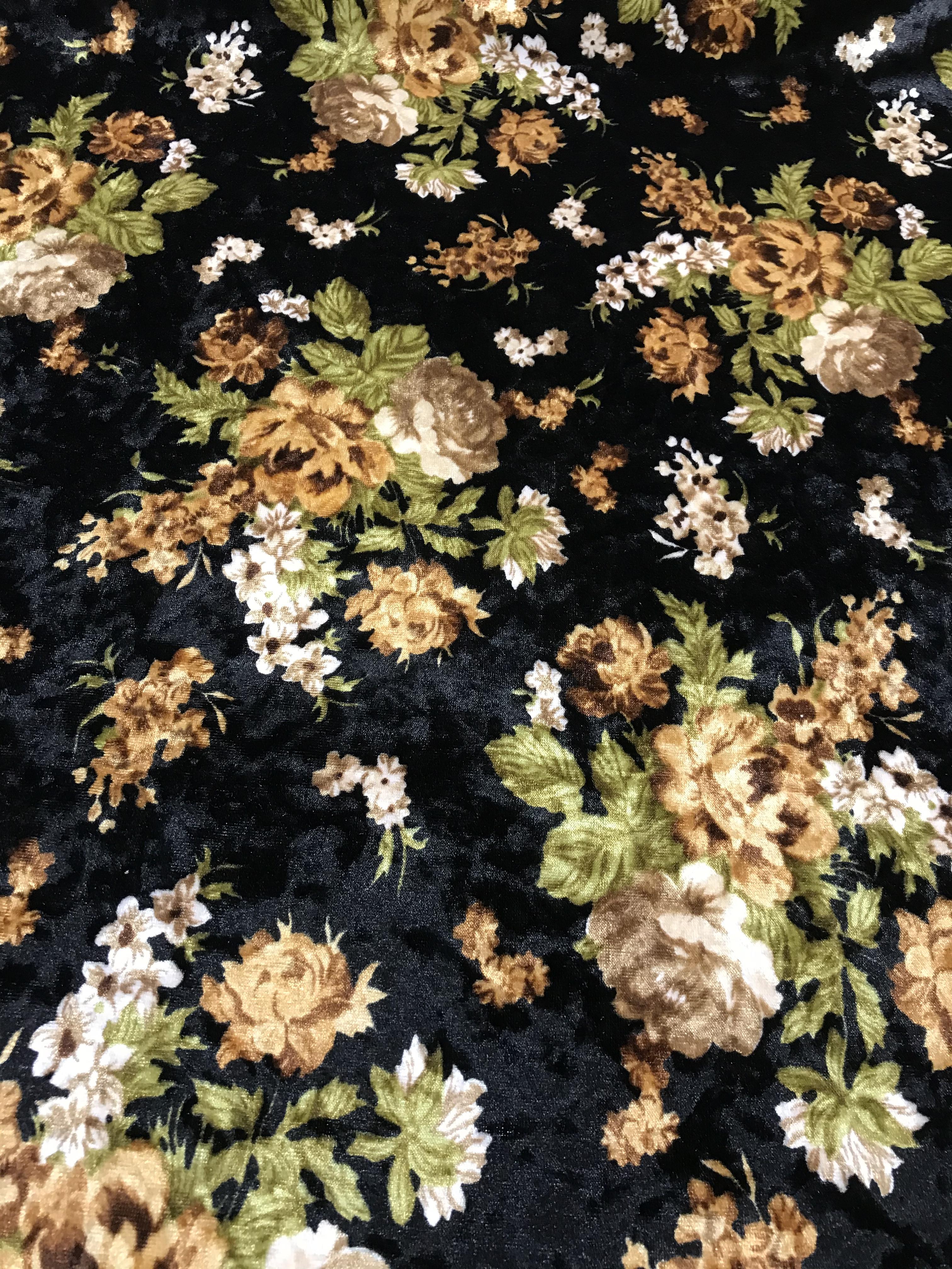 Black Floral Velvet