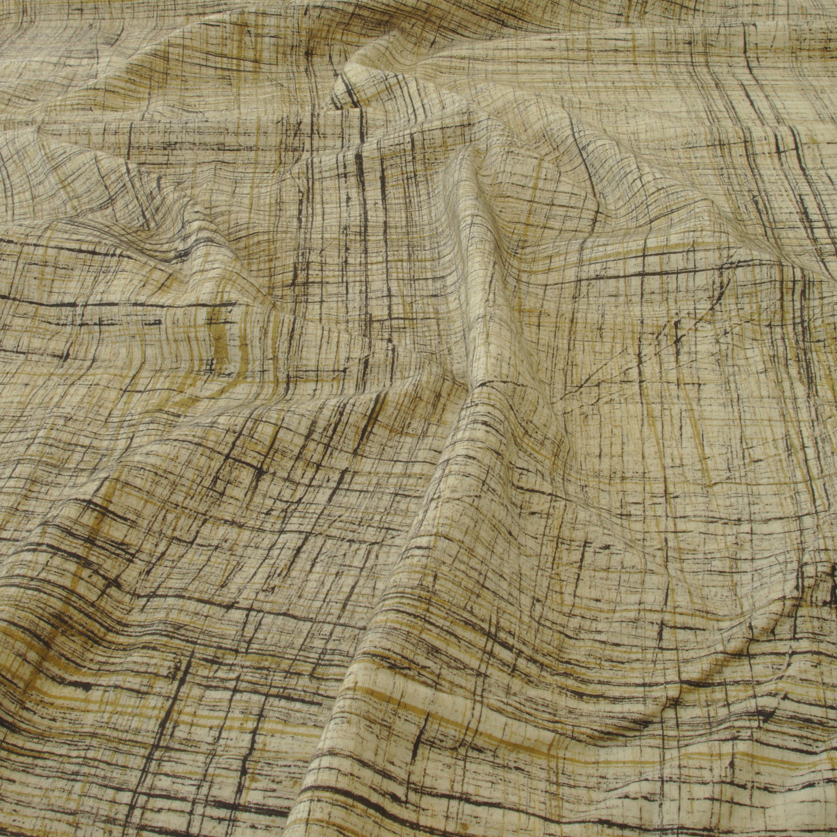 ARB01 - Brush-Printed Fabric - 100% Cotton - Ajrak - Yellow - Angle - Live