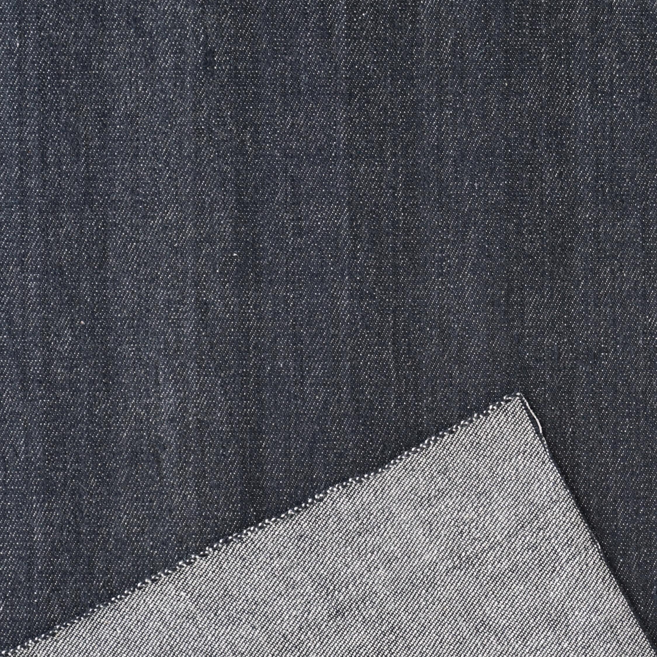 KJC07 - Black Handloom Woven Denim - Organic Cotton - Flat