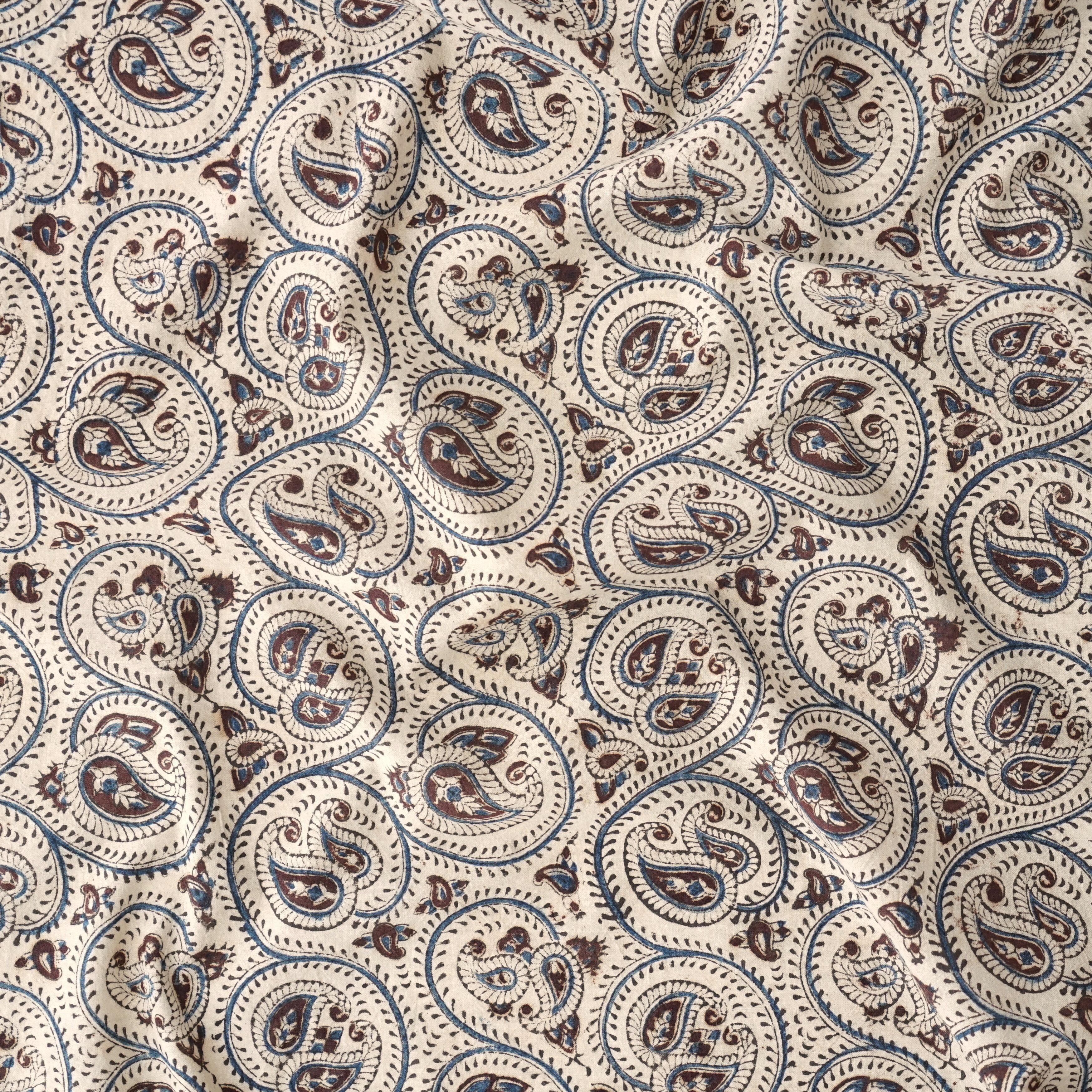 KAL06 - Block-Printed Kalamkari - 100% Cotton - Natural Dyes - Noboborsho - Contrast