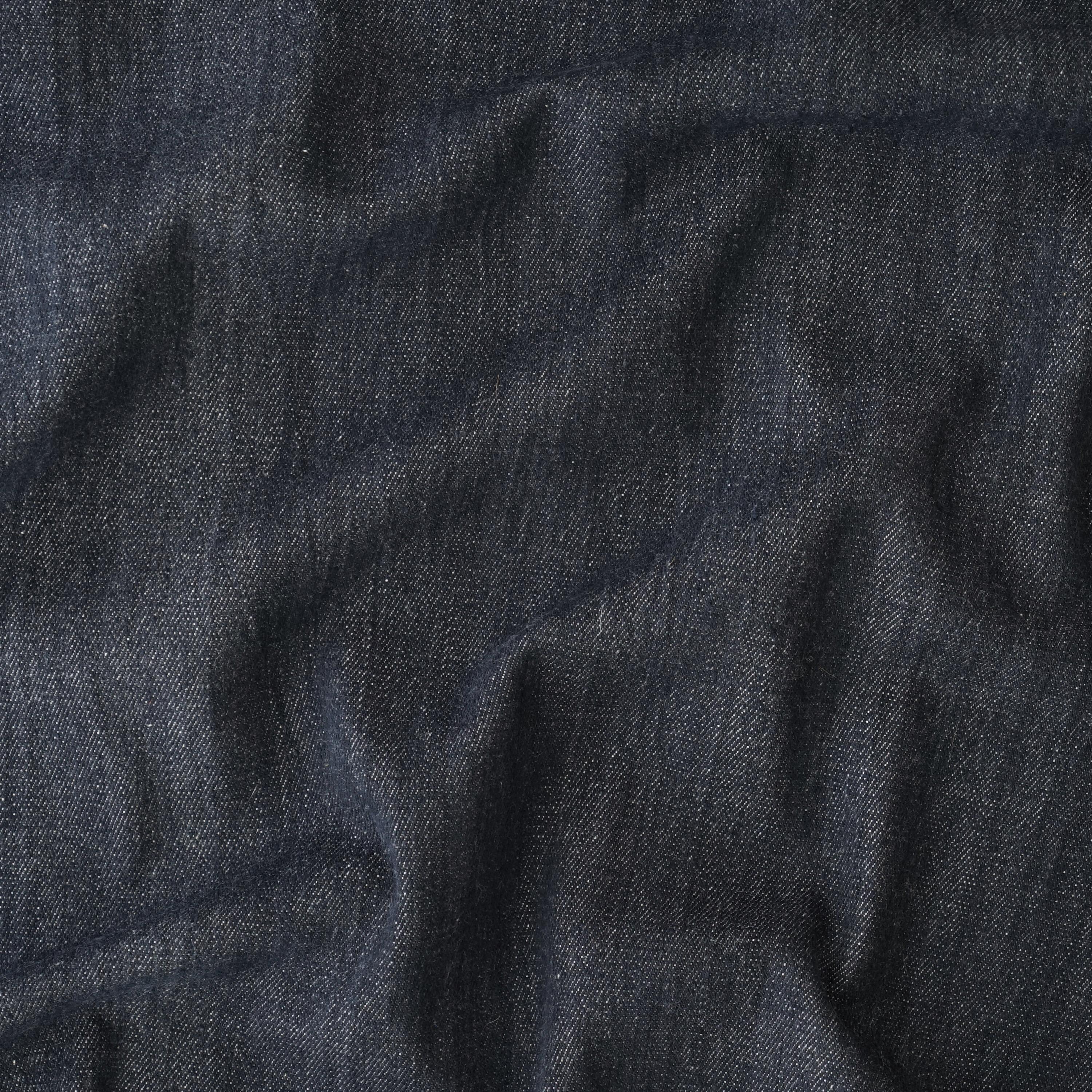 KJC07 - Black Handloom Woven Denim - Organic Cotton - Contrast