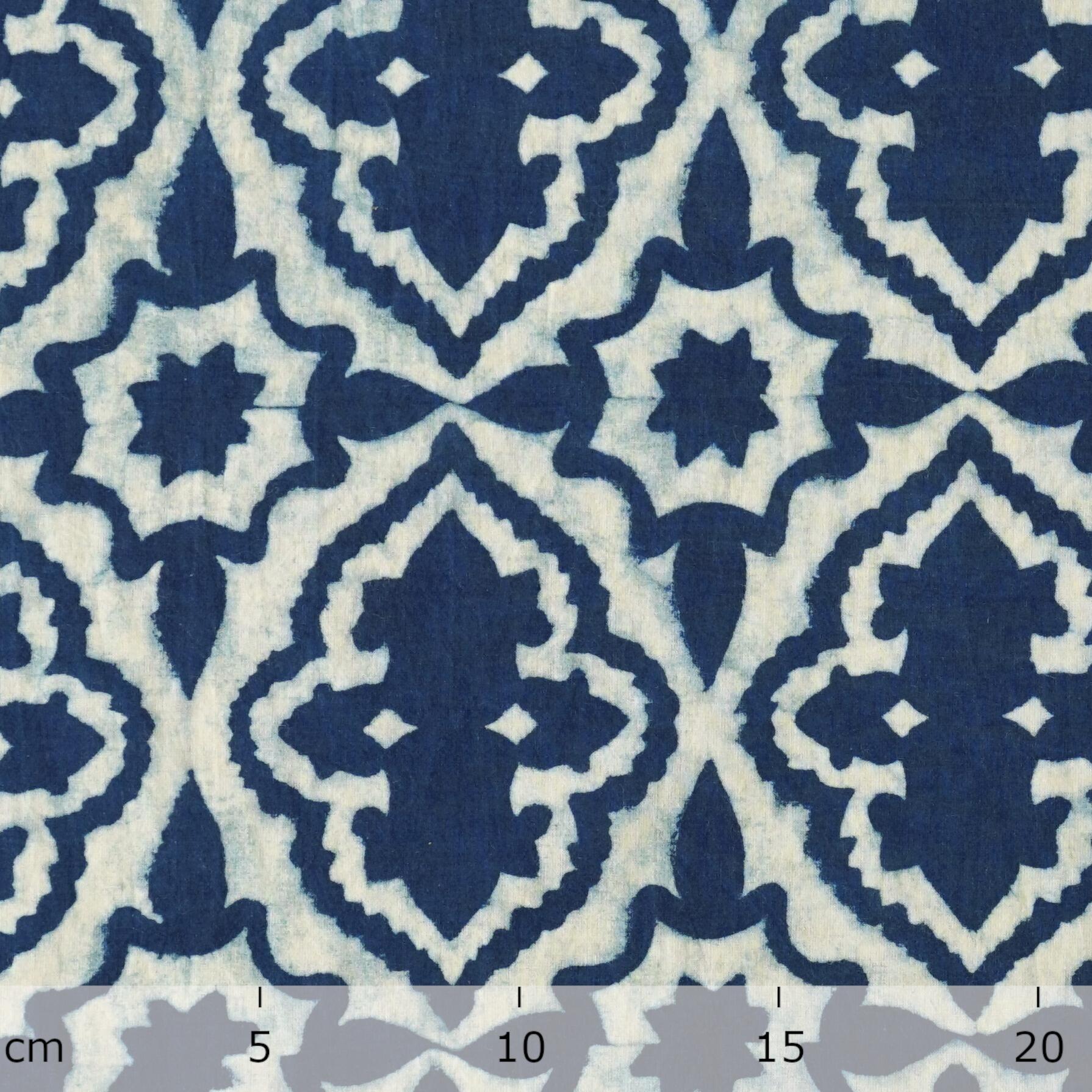 4 - AHM57 - Block-Printed Cotton - Indigo Dye - High Tide Design - Ruler