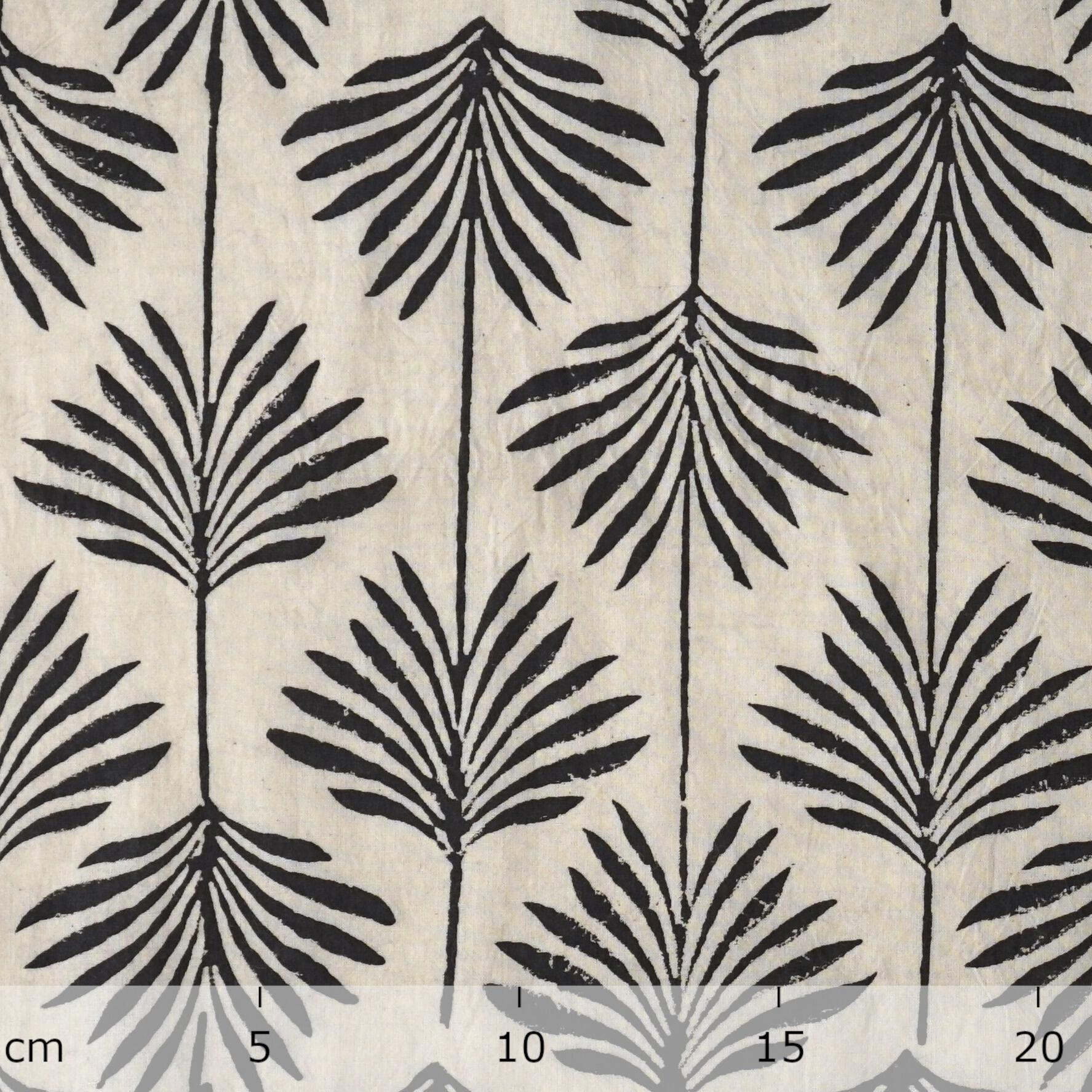 5 - SIK47 - Hand Block-Printed Cotton - Kalboishakhi Design - Black Dye - Ruler