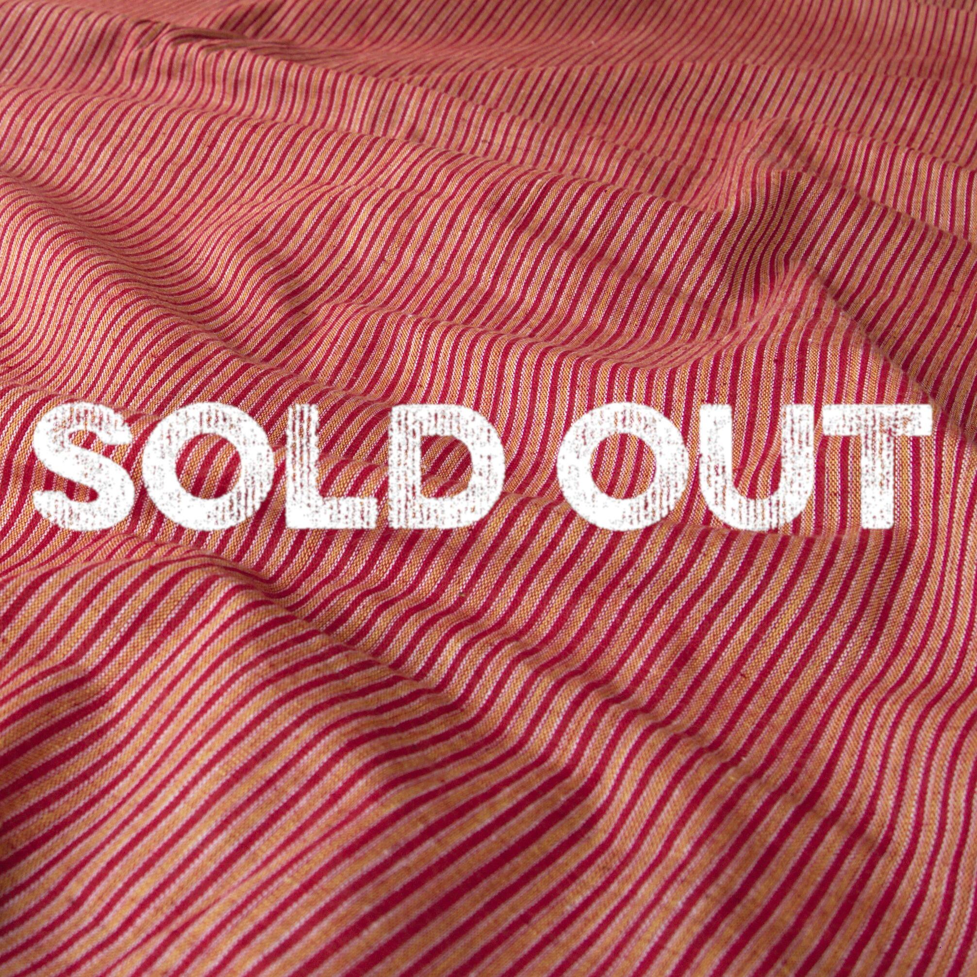 100% Handloom Woven Cotton - Double Stripes - Alizarin Red Warp & Weft, White and Pomegranate Yellow Warp - Sold Out