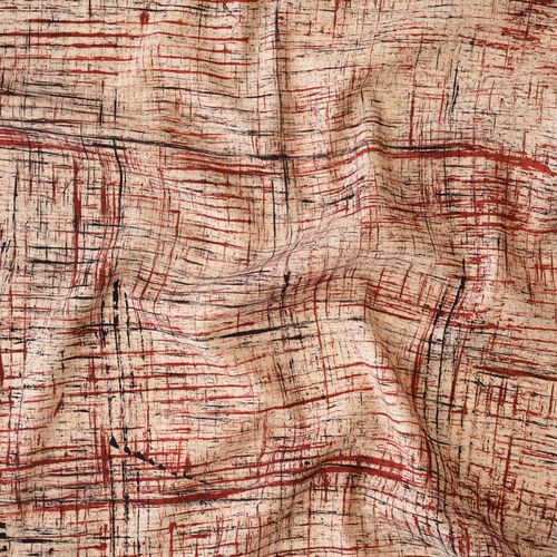 ARB02-2 - 2. Brush-Print - 100% Cotton Cloth - Hand-Brushed - Peach Colour - Contrast